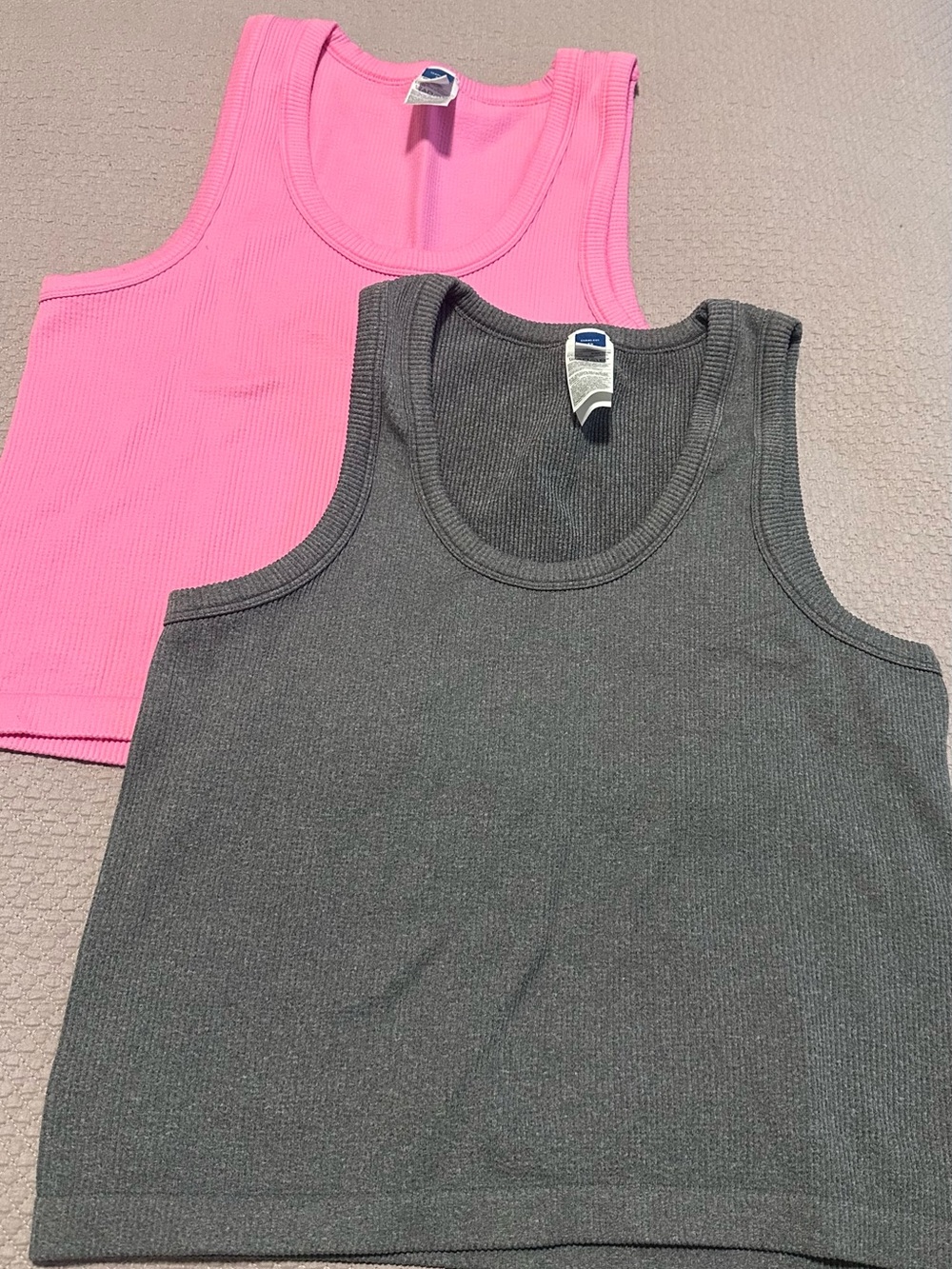 Old Navy Kids Ribbed Tank Top 2-Pack - Pink & Gray